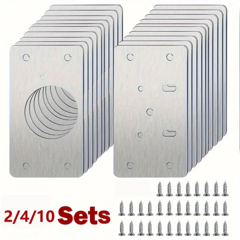 2/4/10 Stück Scharnier Reparaturblech Kit für Küchenschränke und Möbel mit Löchern