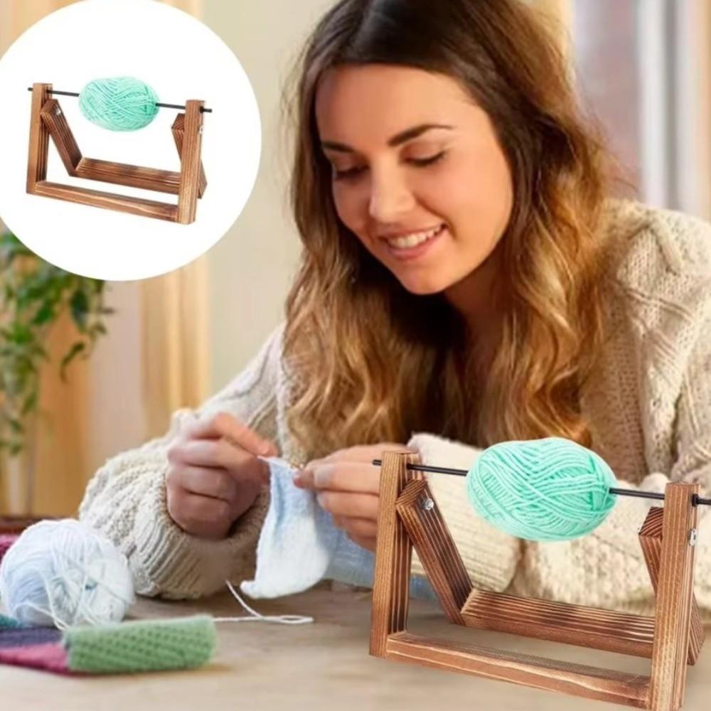 Handmade Yarn Ball Stand Rotating Yarn Spool Organizer Wire Winding Rack  Knitting Crafts