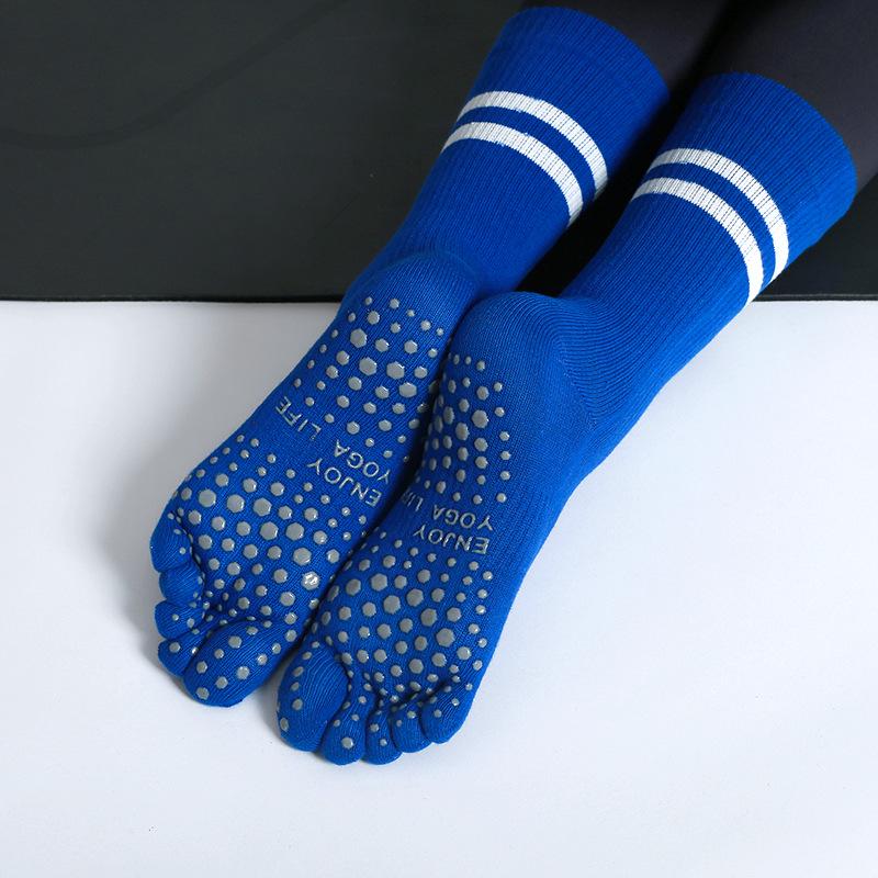 Silicone Non-Slip Five-Finger Yoga Socks for Girls - Pilates & Fitness Split Toe Socks