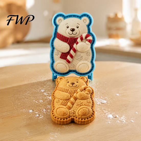 Strumenti per Dolci Pan di Zenzero Festivo Stampo Mini Torta di Natale, Stampi a Pressione per Impasto Pressato a Mano Fatto in Casa 3D in Rilievo, Riutilizzabili per DIY per