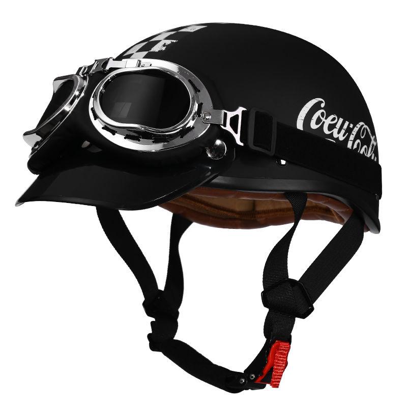 Retro Motorcycle Helmet, Men's Four Season Pedal Cruising Scoop Helmet, Safety Helmet, Women's Electric Half Helmet