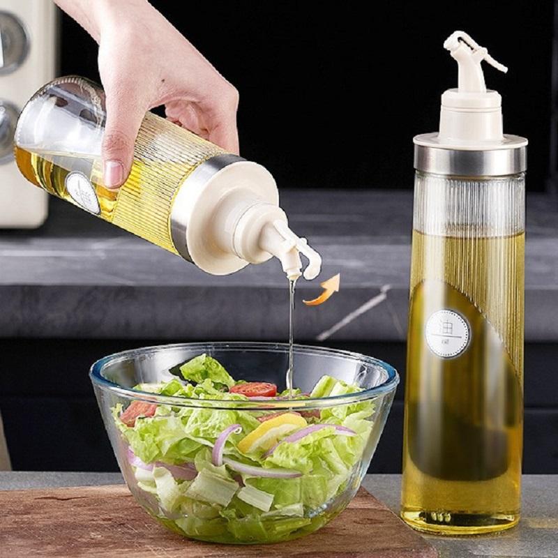 650ML Oil Pot Stainless Steel Kitchen Seasoning Soy Sauce Vinegar Seasoning Bottle Liquid Leak Proof Bottle Olive Oil Bottle