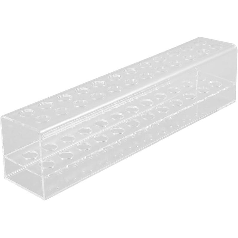 Homoyoyo Acrylic Pen Holder: 48 Slots Stand Clear Pen Holder - 2 Tier Clear Desk Organize - Display Stand Eyebrow Art Brush Rack Makeup Brush Rack 24x5.5cm