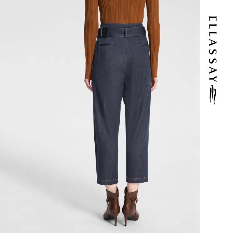 ELLASSAY Women's Relaxed Fit High-Waist Denim Pants