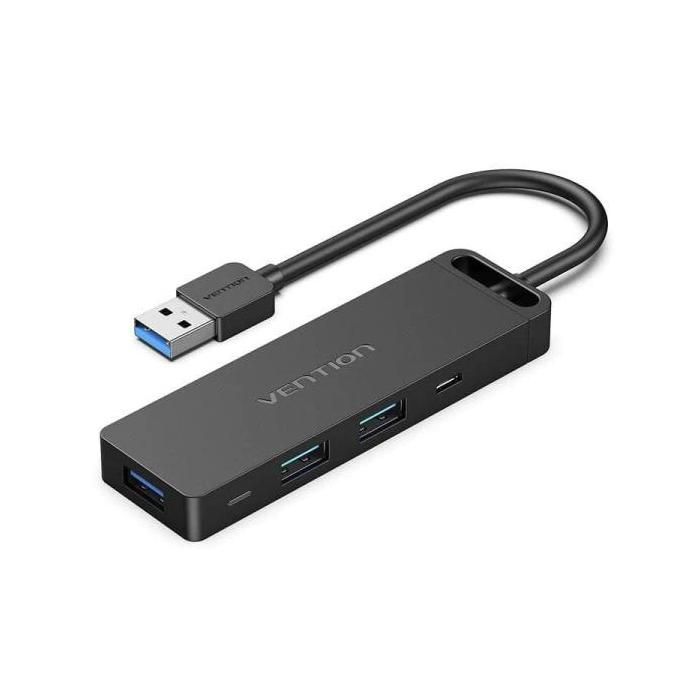 Docking USB 3.0 - VENTION - CHVBB - 3xUSB - 1xMicroUSB PD - Lecteur de cartes SD TF - Noir