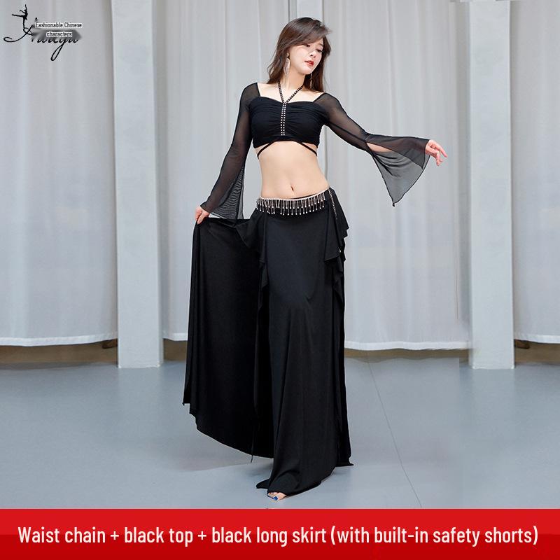 Huayu Women's Oriental Belly Dance Costume with Belly-Covering Suit for Autumn/Winter 2025