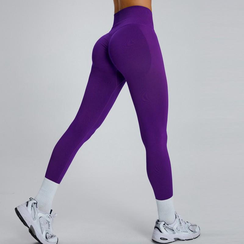 Womens High-Waisted Seamless Yoga Leggings Tight Fit Running Pants Breathable Quick-Dry Sport Trousers
