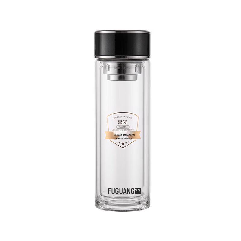 Fuguang Antibacterial Double Layer Glass Water Bottle