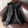 Korean Style Stylish Casual Leather Jacket Mens Genuine Top Grain Calfskin Short Coat