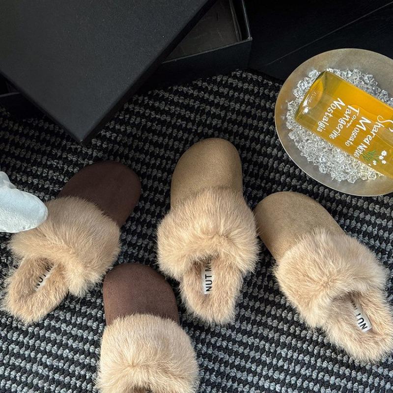 Pantoufles d'hiver tendance pour femmes en coton Baotou, petites, à enfiler, pour l'automne et l'hiver 2025