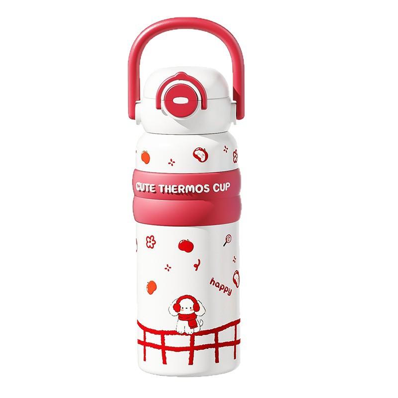 High value children's double drink ton ton portable thermos cup cartoon cute portable stainless steel thermos cup children's double drink