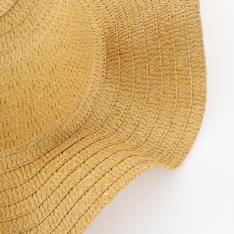 Summer Beach Wavy Edge Wide Brim Straw Hat For Seaside Vacation Women Outdoor Sun Cap