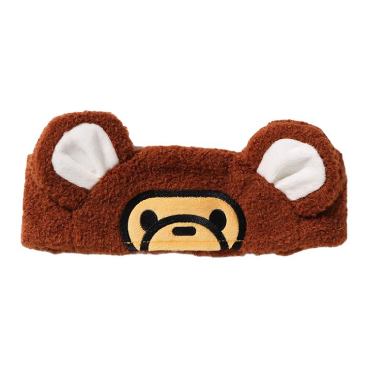 A Bathing Ape Cartoon Monkey Polyester Headband Kids accessories 0ZXHAK382005J Brown BWX