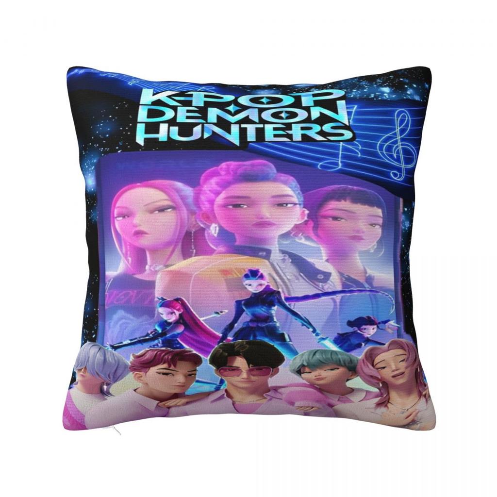 Kpop Demon Hunters Huntrix Printed Pillowcase Cushion Cover Pillow Covers Warm Home Decoration Square Multiple Sizes