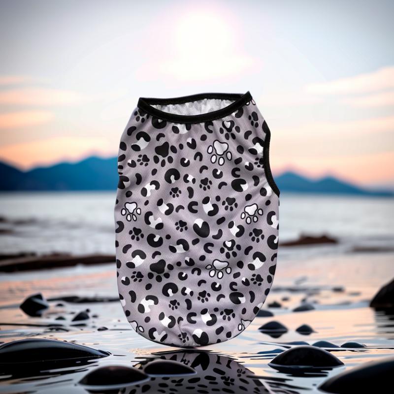 Oblečení pro psy Letní vesta pro mazlíčky s leopardím potiskem Pro malé střední psy Kočky Měkký útulný kabátek pro štěně Prodyšný Oblečení pro kočky Čivava Mops