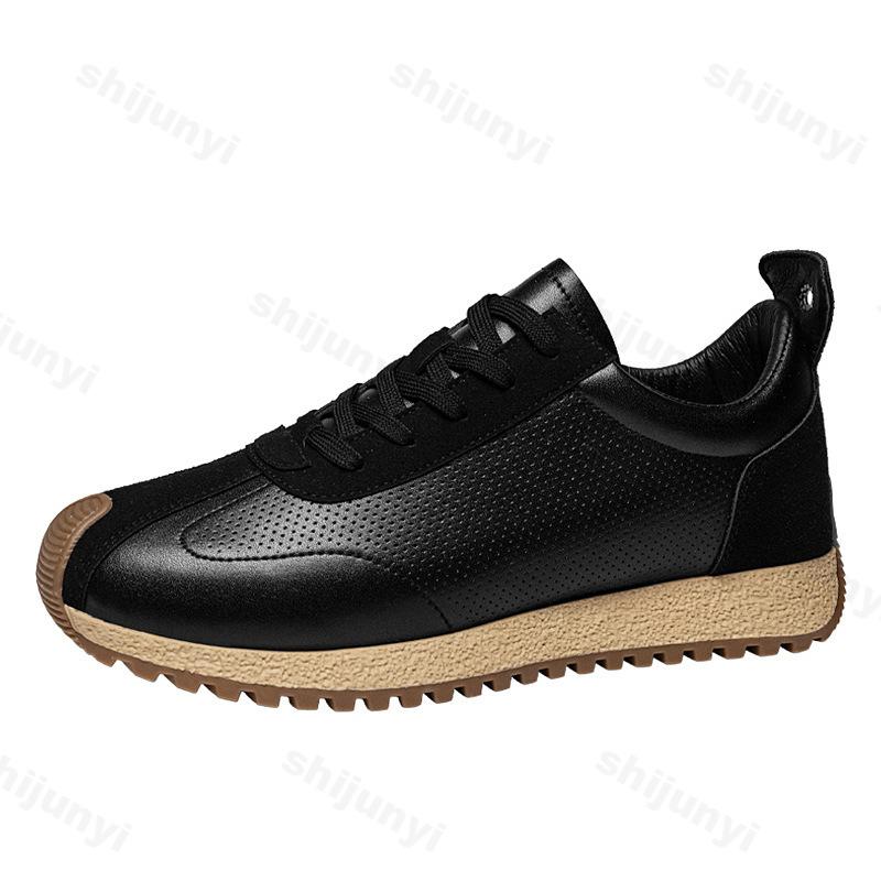 Fashion 2025 Men's Spring Fly Weave Breathable Casual Sports Shoes Versatile Thick Sole Height Increasing Comfortable Chunky Sneakers