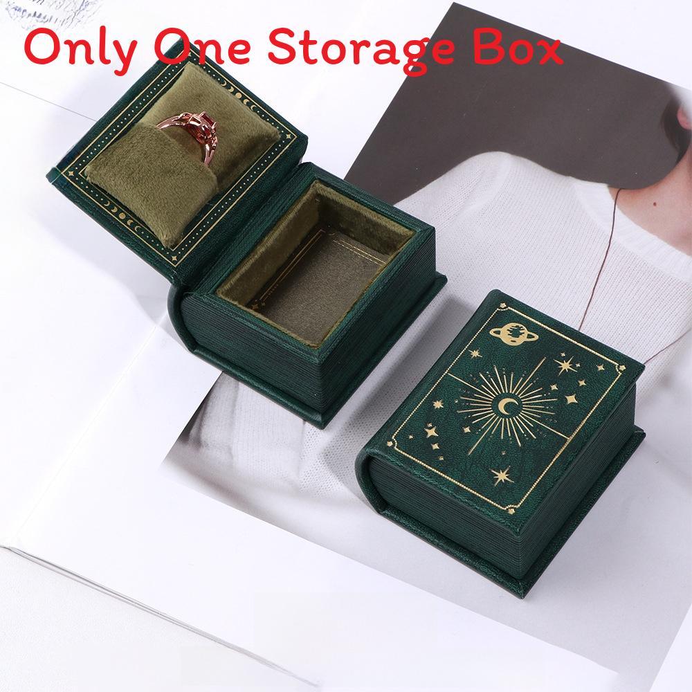 Creative Pu Leather Book Style Ring Box With Flip Cover For Jewelry Packaging