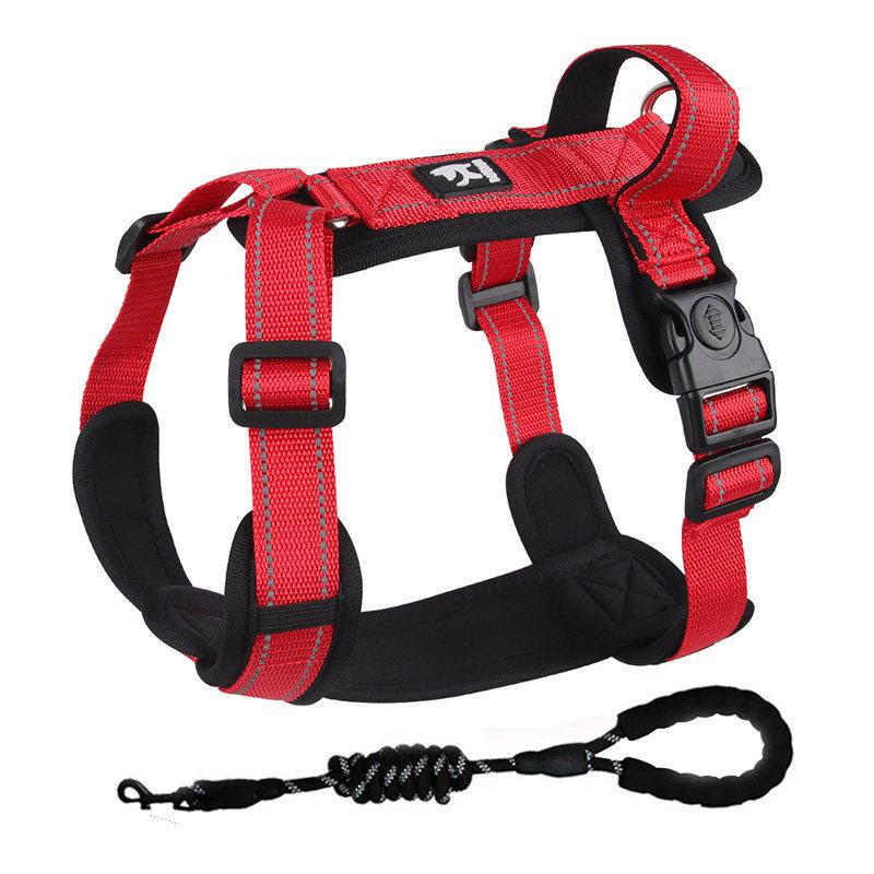 

Adjustable Reflective H-Shaped Dog Harness and Leash for Shiba Inu, Golden Retriever, Labrador - Anti-Pulling, Small & Medium Breeds L (15-28 jin)