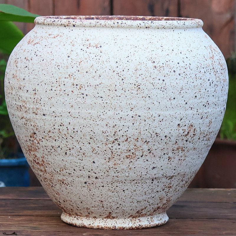 Vintage Ceramic Coarse Pottery Succulent Planter - Tall Indoor Decorative Jar for Flowers and B&B Hotels