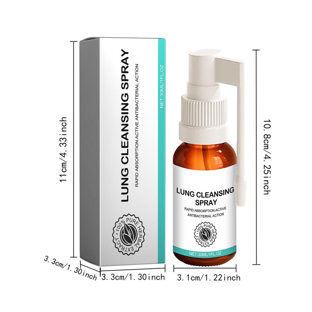 2pcs Lung Cleansing Spray 30ml Safety Relief Dry Itch Lung Health Support Spray for Respiratory