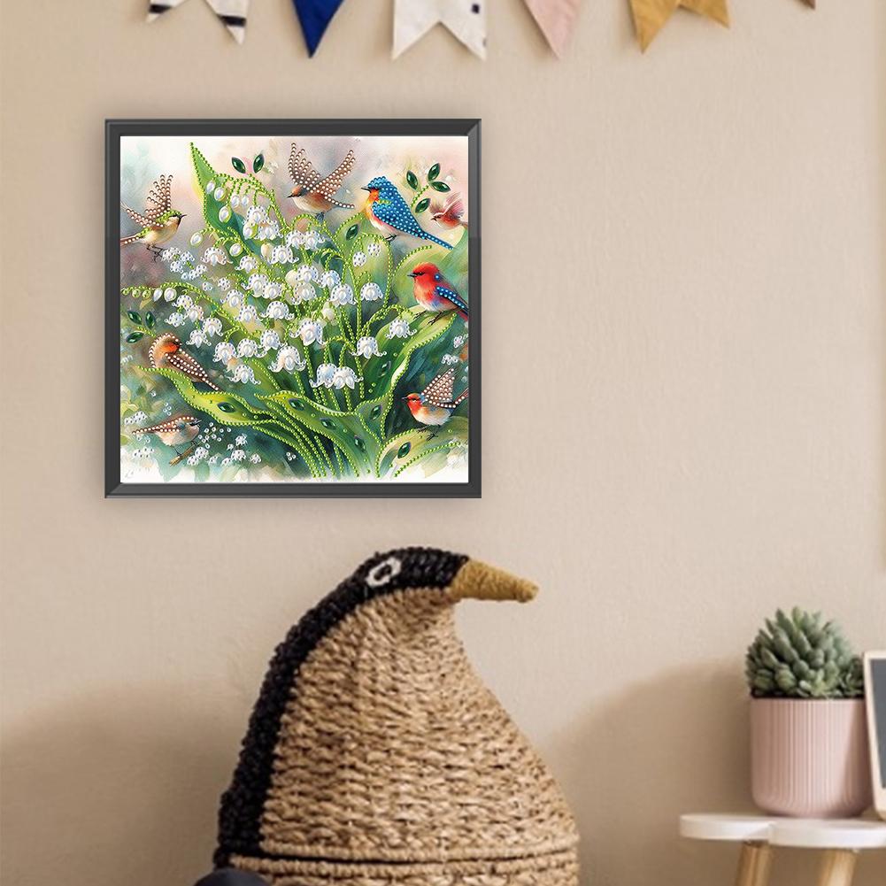 5D DIY Partial Special Shaped Drill Diamond Painting Flower Decoration30x30cm