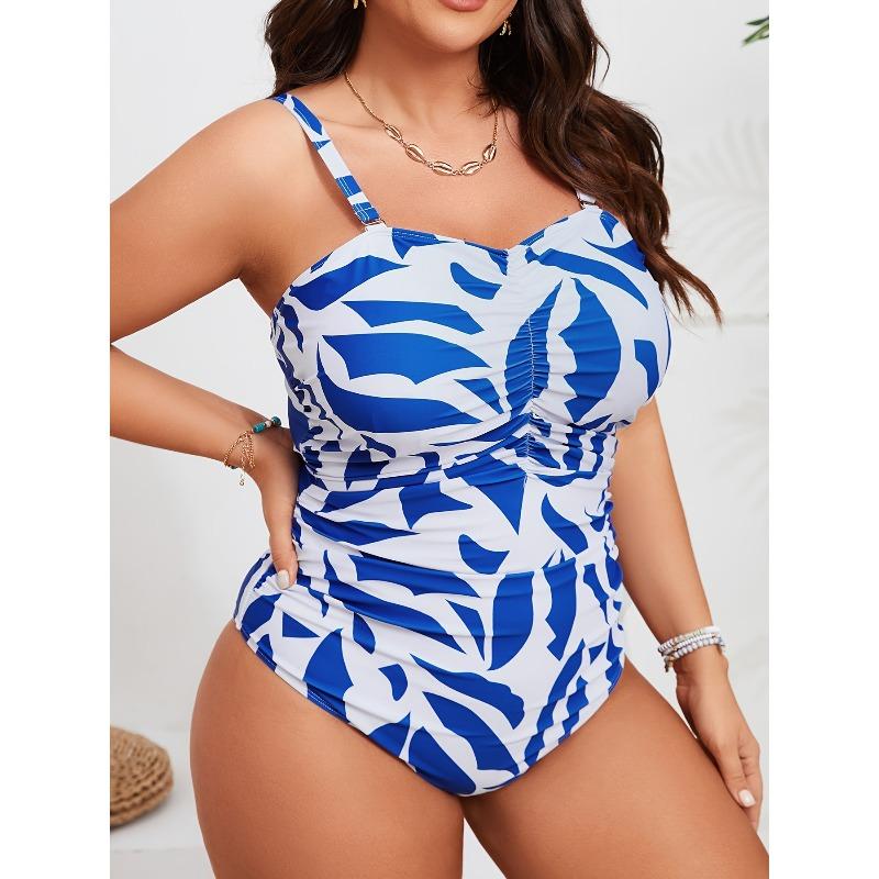 New European and American One-piece Bikini Digital Printing Adjustable Shoulder Strap Fashion Beach Swimsuit Women