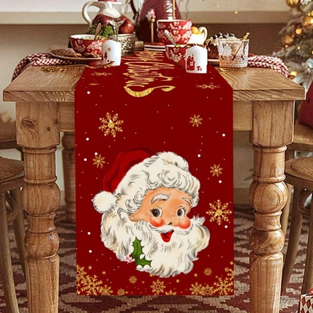 Snowman Christmas Table Runner Elk Merry Christmas Decorations New Christmas Tablecloth  Home Decor