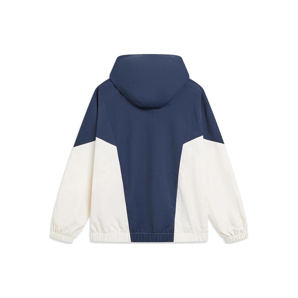 Li Ning Color Block Hooded Sports Windbreaker Unisex Outerwear Off-White AFDT845-4
