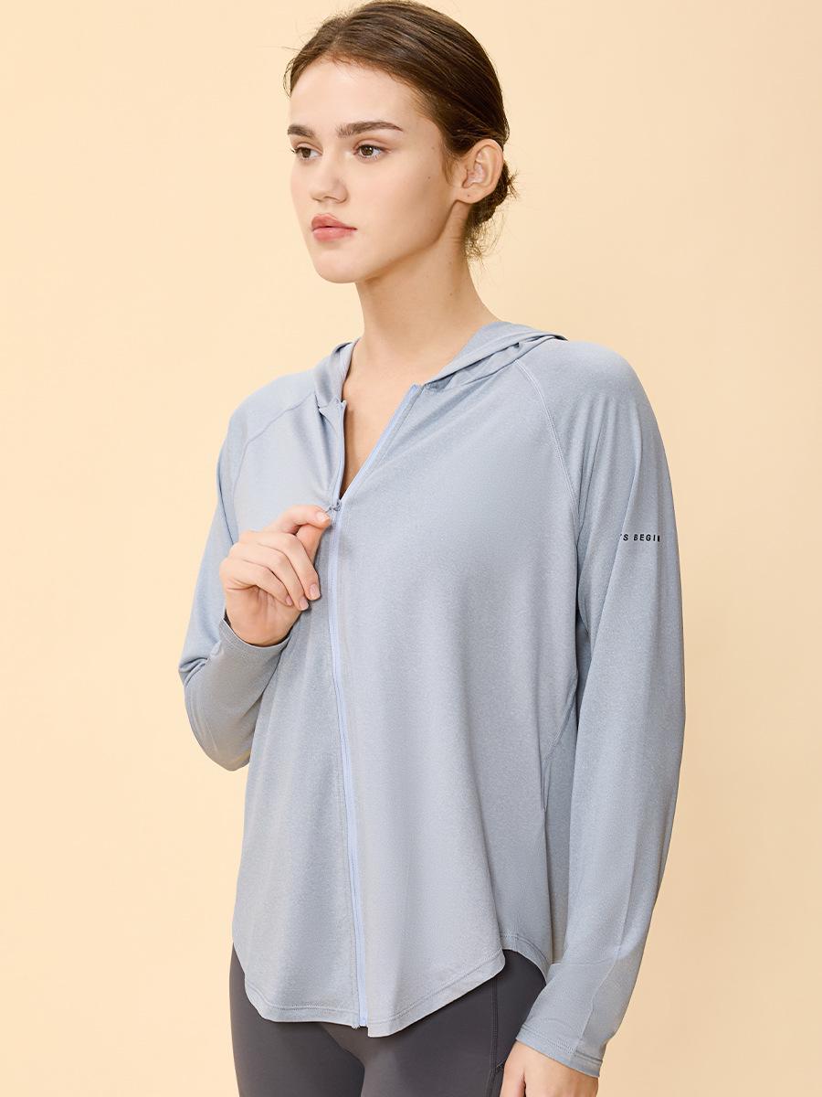 

Airun Women s Korean Style Lightweight Long Sleeve Fitness Hoodie Medium синій