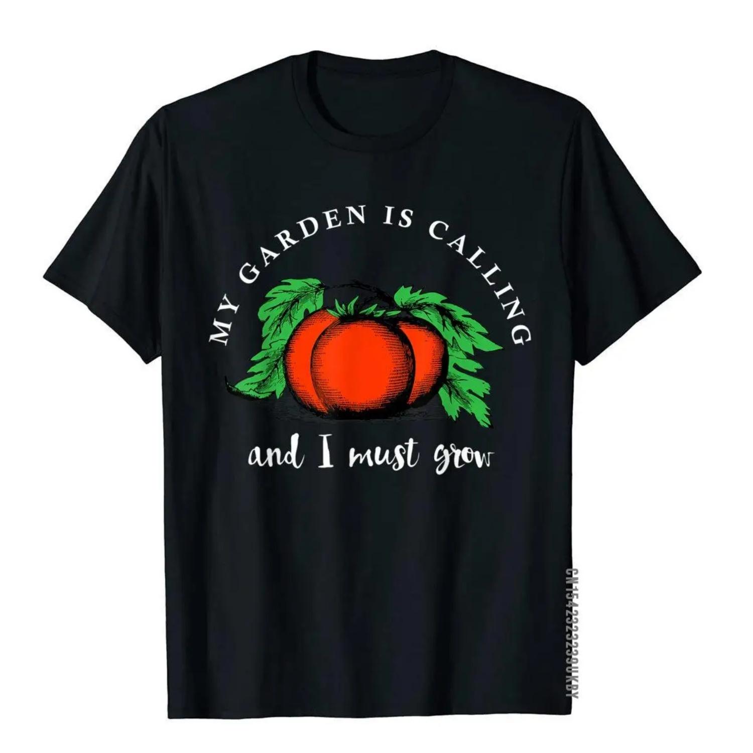 

My Garden Is Calling Shirt Gardening Gift Mother s Father s Boy Graphic Customized T Shirt Cotton T Shirt Hip Hop XXXXXL чорний