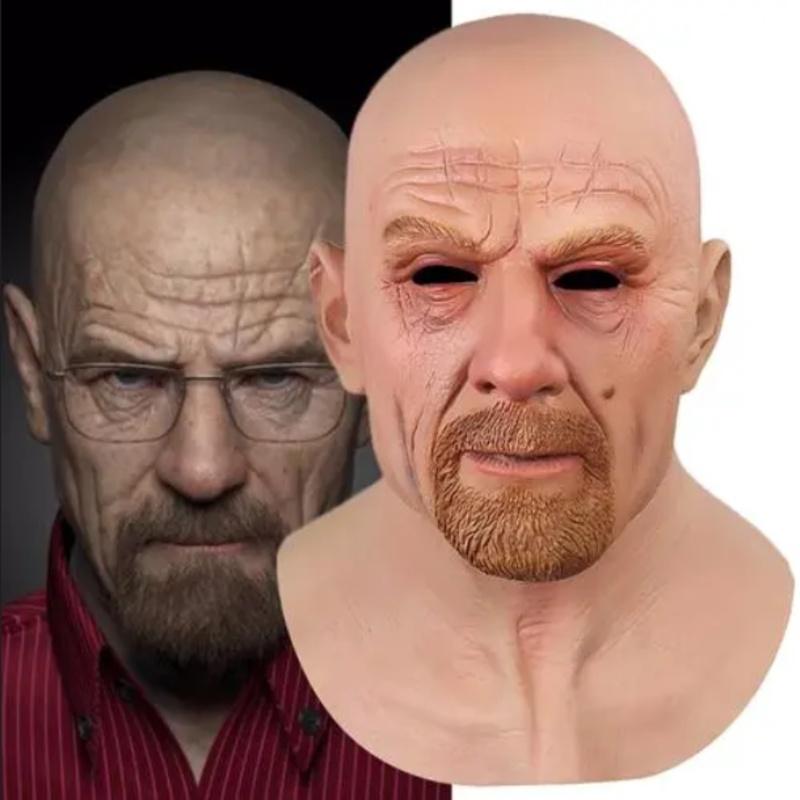 

Во все тяжкие Уолтер Хартвелл Уайт Маска Лысый Старик Латексная Голова Хэллоуин Накладка Beige