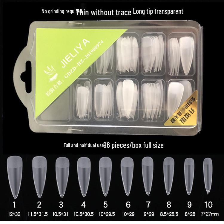 Almond Trapezoid Nail Tips - Matte, No Polish Needed, Crease-Free, 96 Pieces