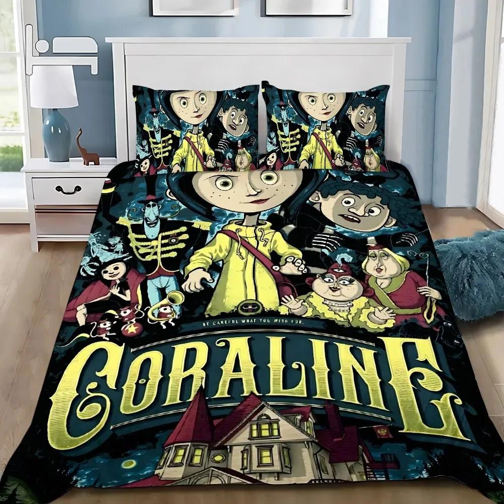 Comforter Bedding Set Horror Film C-Coralines Boy Girl Bedroom Decoration Children Gift Single Double Large Size