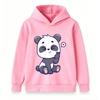 Kids Boys Girls Cute Panda Print Pullover Hoodie, Casual Soft Cozy Long Sleeve Sweatshirt with Smiling Lovely Panda Pattern for Toddler Child Daily