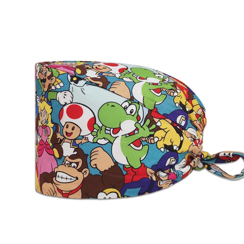 Women's Cotton Surgical Cap - Cartoon Print Nurse & Dentist Hat