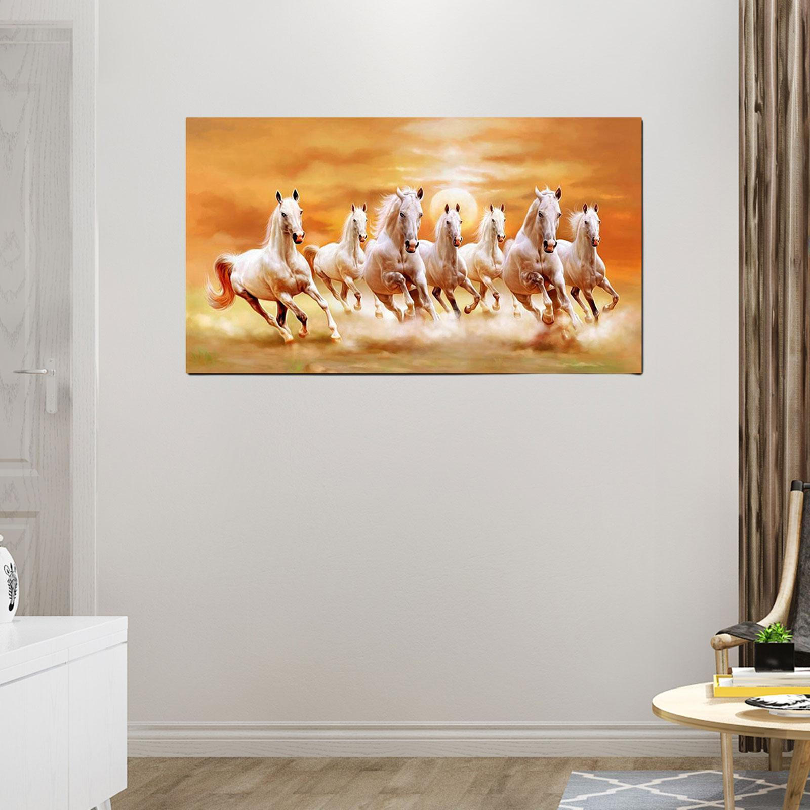 

7 бегущих лошадей настенный декор, произведение искусства подарок на новоселье, декоративное, современное, печать на холсте картина