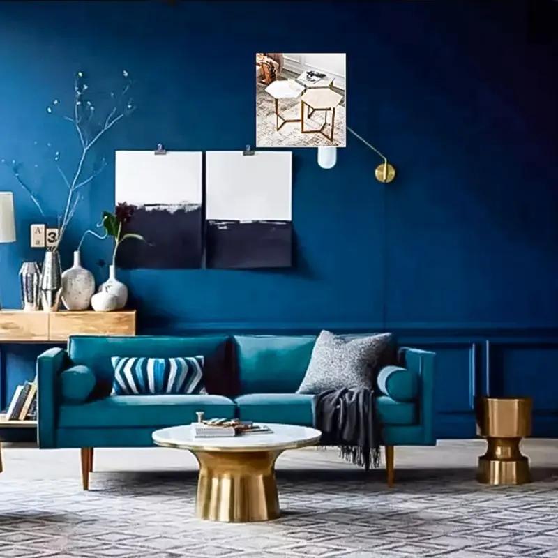 Luxury Coffee Table Chinese Creative Sofa Side Table for Living Room Art Design Nightstand Bedroom Table Lamp Round Pier Stool
