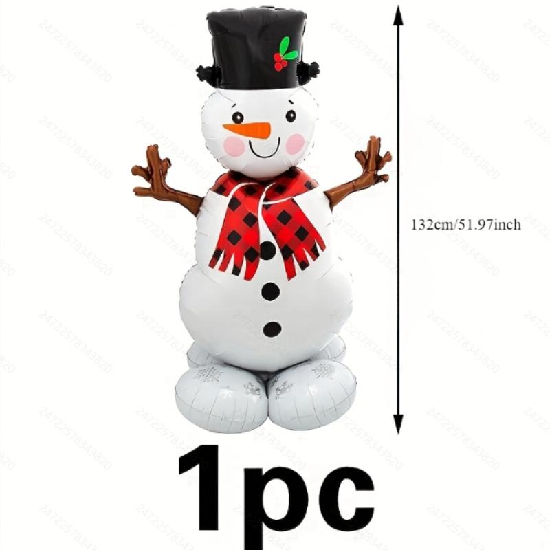 2pcs Festive Christmas Snowman Balloon,Standing Foil Inflatable,Perfect for Holiday Mall or Home Decor, Christmas Decorations