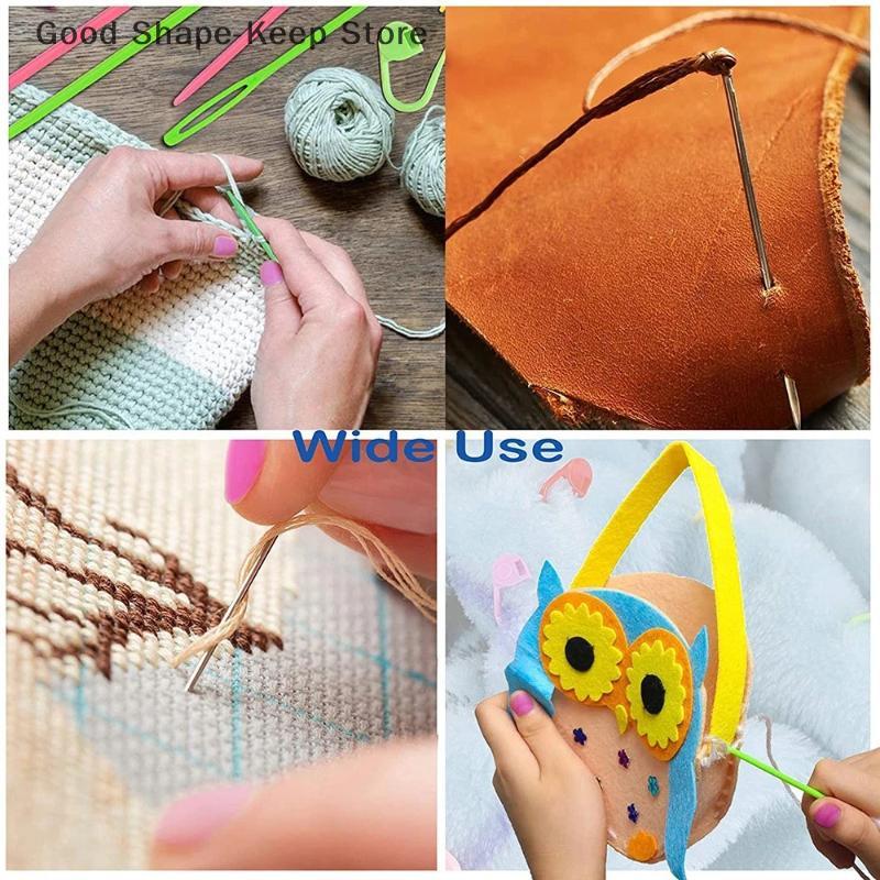 26/100Pcs Large Eye Blunt Yarn Needles Knitting Sewing Kit Plastic Weaving Crochet Locking Counter Stitch Markers Sewing Tools