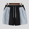 INCERUN Men Drawstring Elastic Waist Furry Patchwork Home Wear Mini Shorts