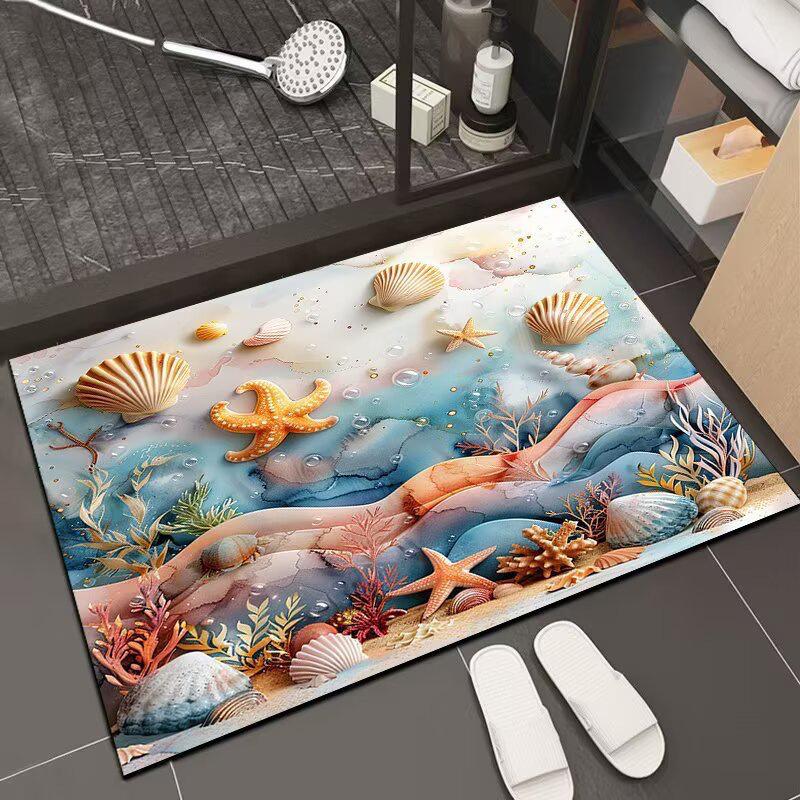 Nordic 3D Visual Stone Diatom Mud-Resistant Easy Clean Entrance Doormat
