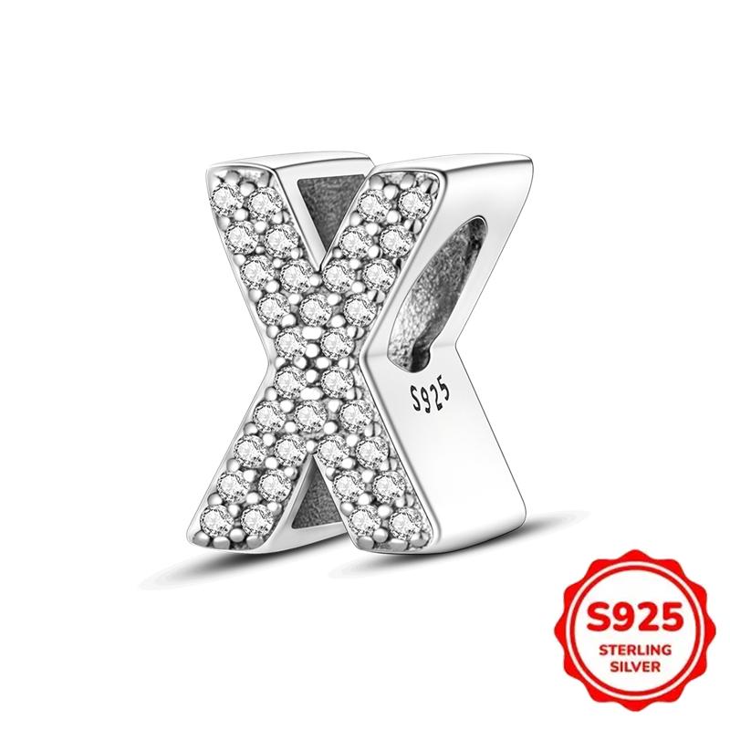 Trendy Fashion Classic 26 Alphabet Letters Charm Bead Components Bead Components Authentic Original Retro Zircon Copper Metal Designed For Women