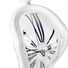 Melting Clock Plastic Retro Decorative Electroplated Metal Paint Desk Table Clock for Office White