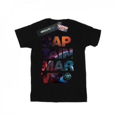 Mens Captain Marvel Space Text T-Shirt