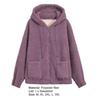 Winter Warm Plush Zipper Cardigan Jacket Women Coat Thick Solid Color Pockets Long Sleeves Loose Outdoor