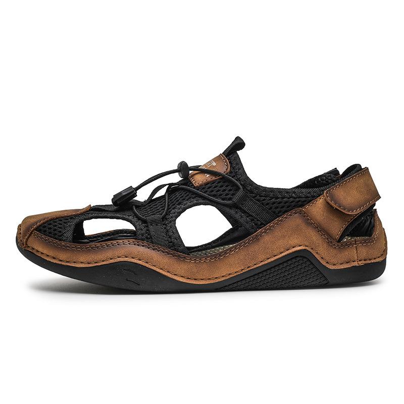 Large Size Sandals Men's Summer New Beach Shoes Sandals Men's Non-slip Hand-sewn Men's Shoes