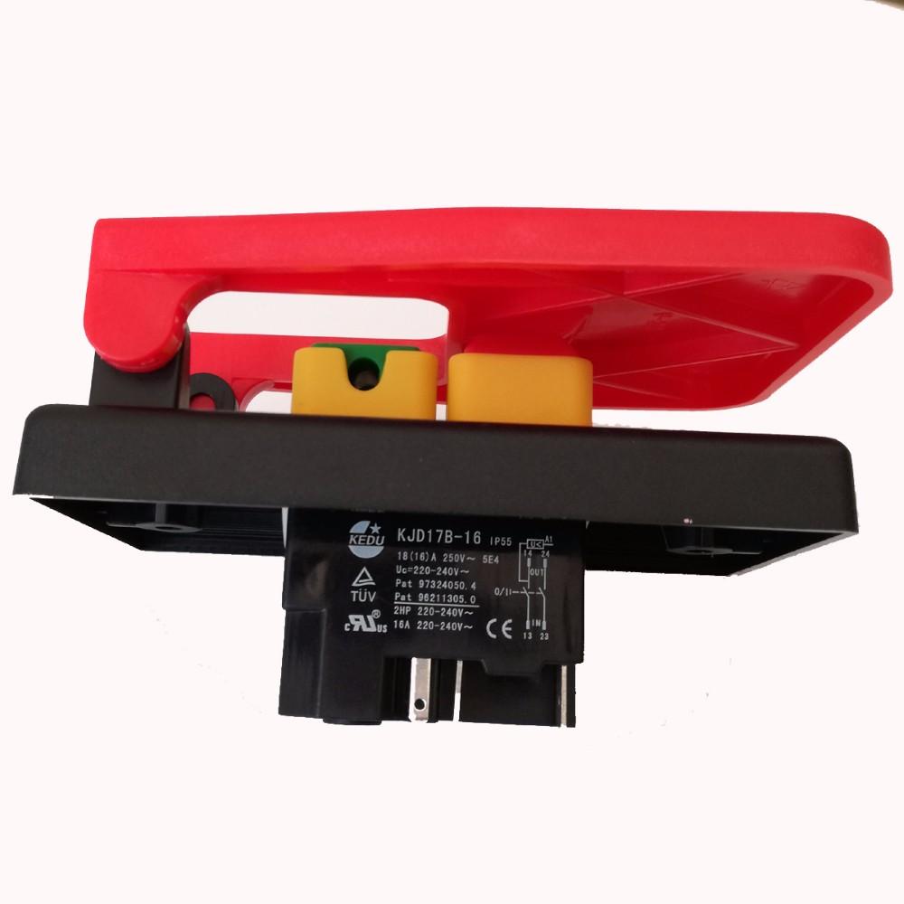 KEDU 220V-240V 16A  5E4 Table Saws Electromagnetic Pushbutton Switch Paddle Switch KJD17B-16