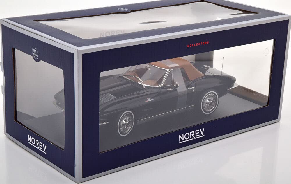 Norev Scale Chevrolet Corvette Stingray C2 Cabriolet 1963 Black NOREV CORVETTE STING RAY CABRIOLET 1/18