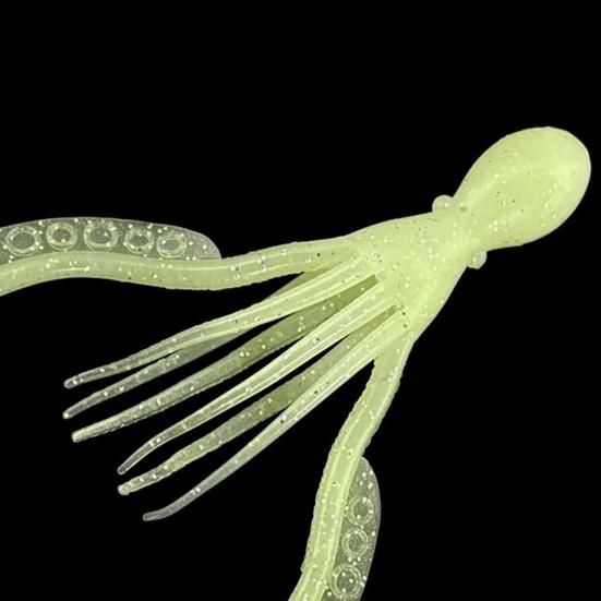 10Pcs 11CM/4.2G Luminous Soft Octopus Bait Colorful TPE Glow-in-the-dark Realistic Bionic Artificial Squid Lure Saltwater Freshwater Trolling