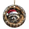 Animal Christmas Ornament 2D Flat Forest Animal Xmas Tree Ornament Acrylic Hanging Woodland Pendant for Garden Tree Home Decor